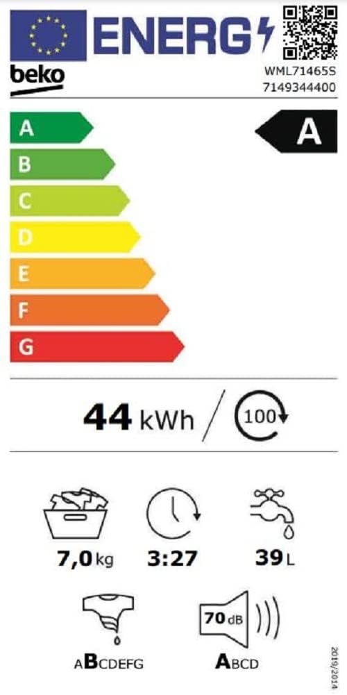 Beko WML71465S Test - Energieeffizienz