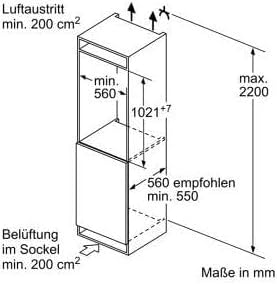 Bosch KIR31ADD1 Test - Abmessungen