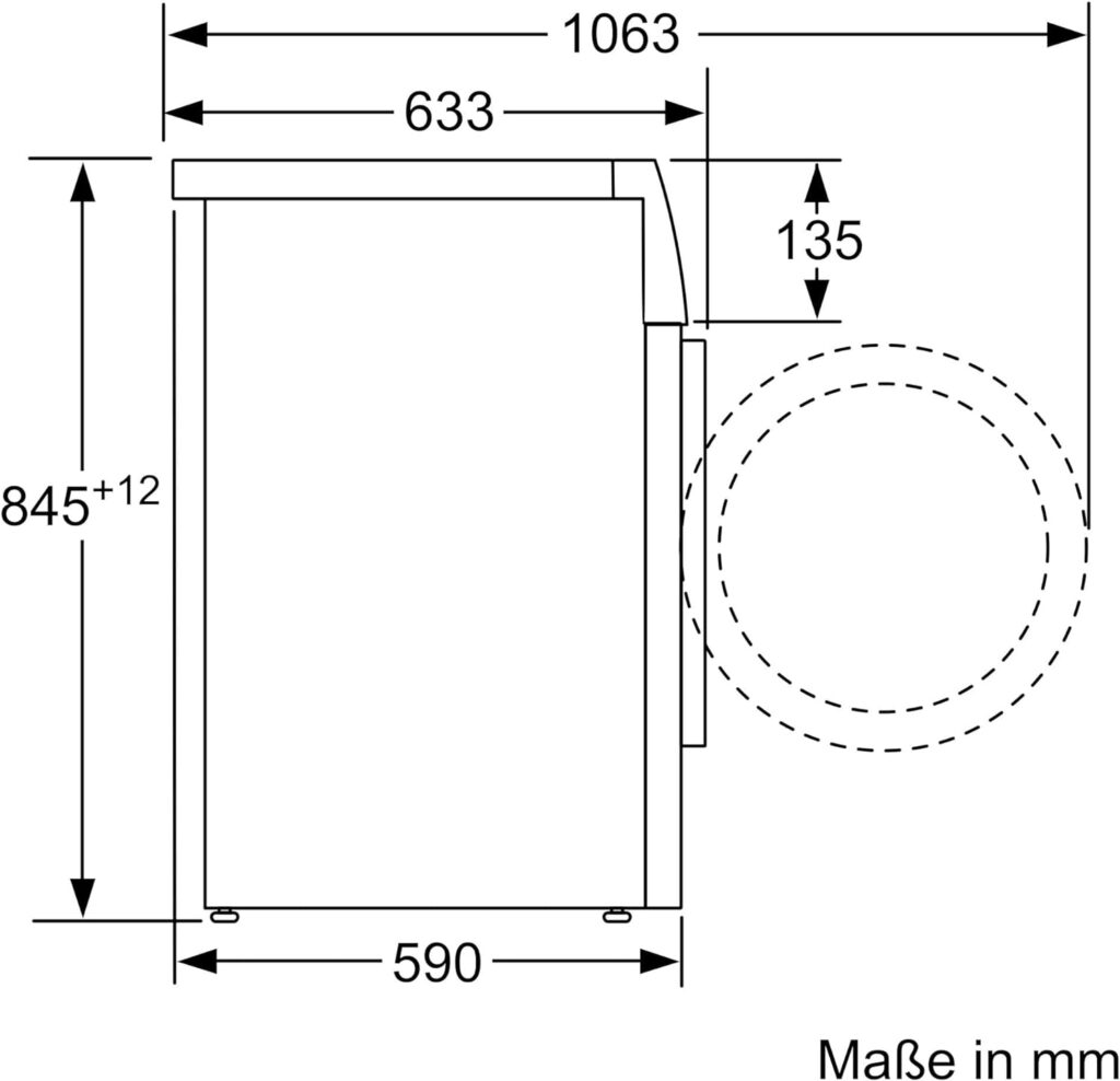 Bosch WAN2812A Test - Maße