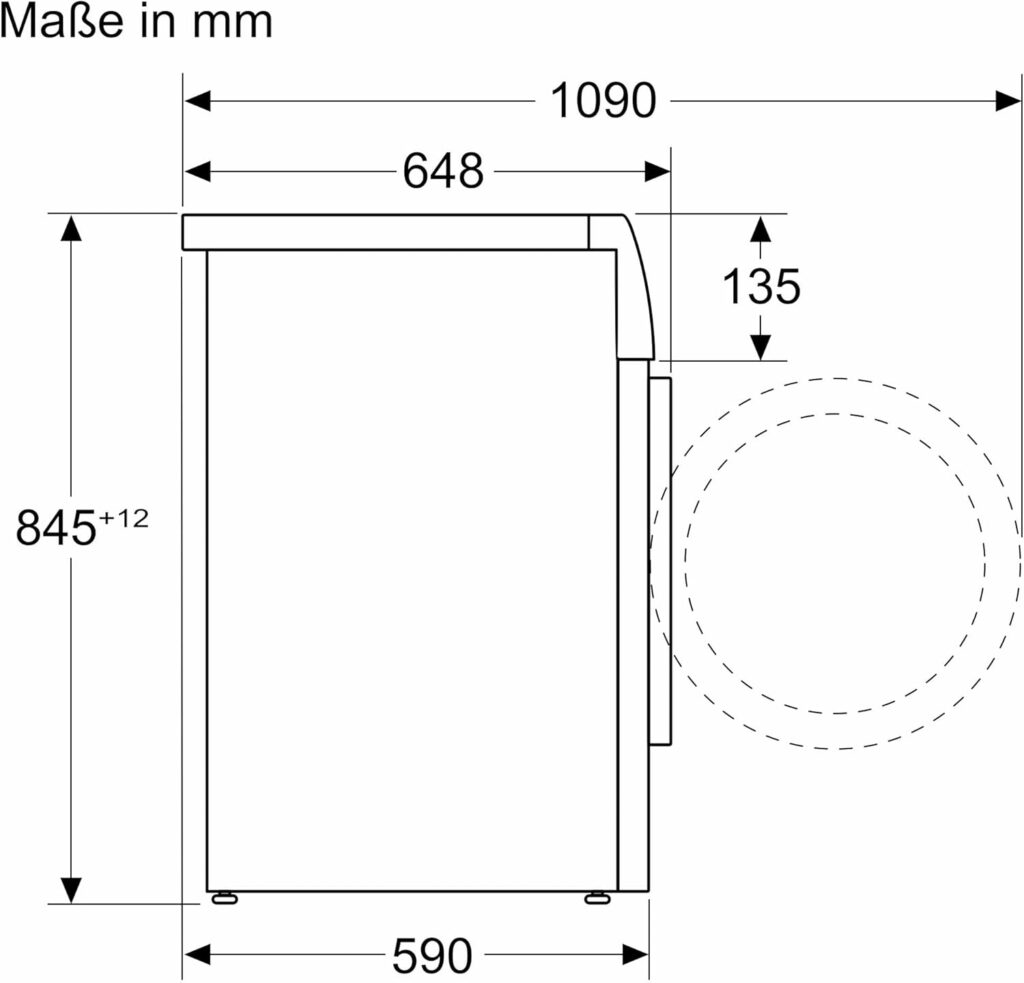 Bosch WGB246070 Test - Maße