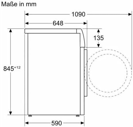 Bosch WGB254030 Test - Maße