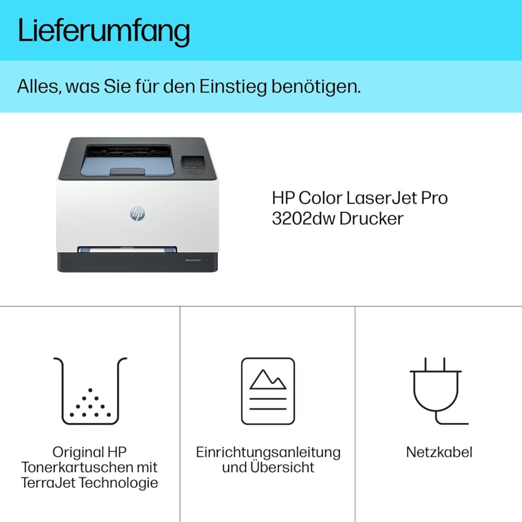 HP Color LaserJet Pro 3202dw Test - Lieferumfang