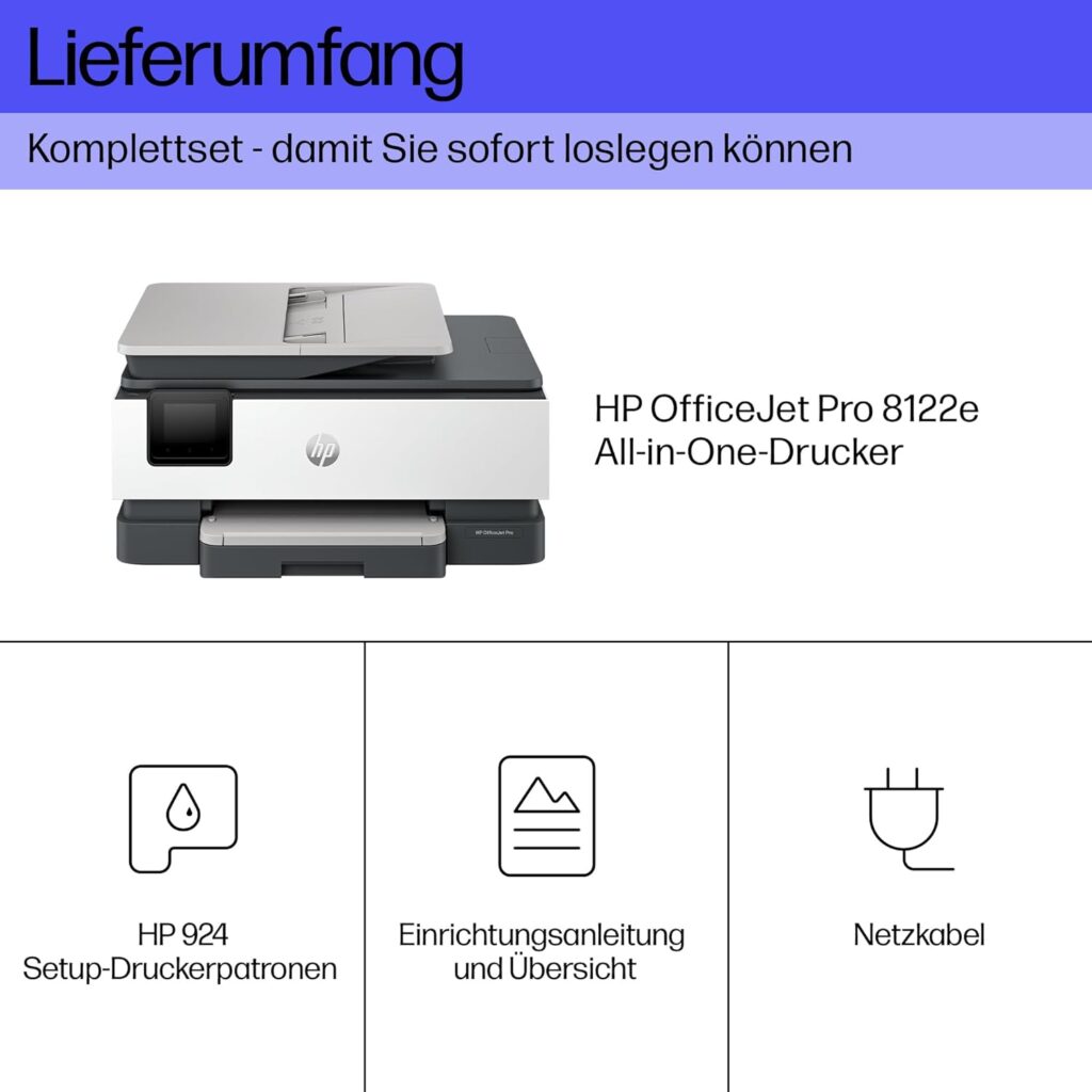 HP OfficeJet Pro 8122e Test - Lieferumfang