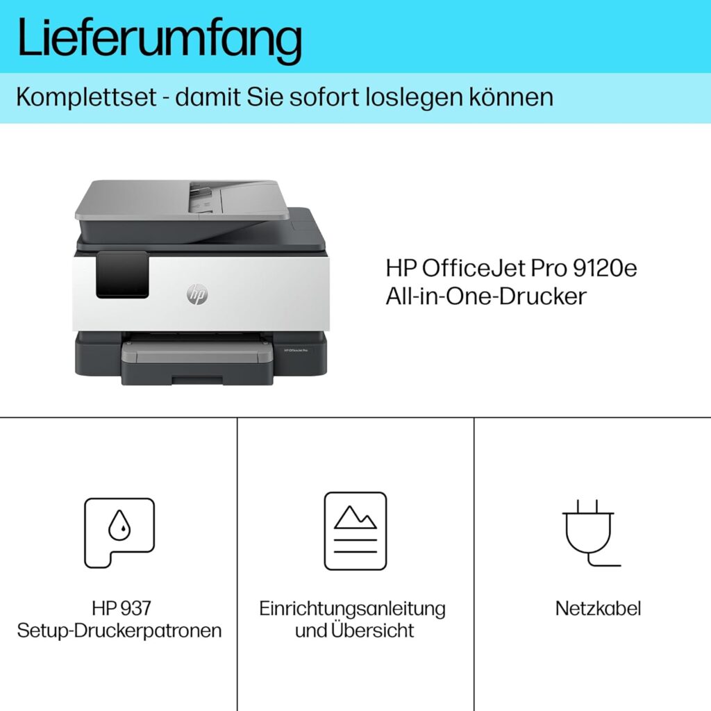 HP OfficeJet Pro 9120e - Lieferumfang