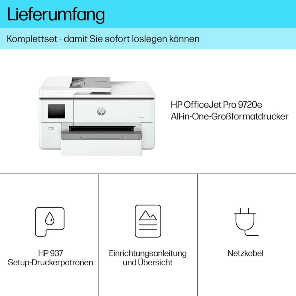 HP OfficeJet Pro 9720e Test - Lieferumfang