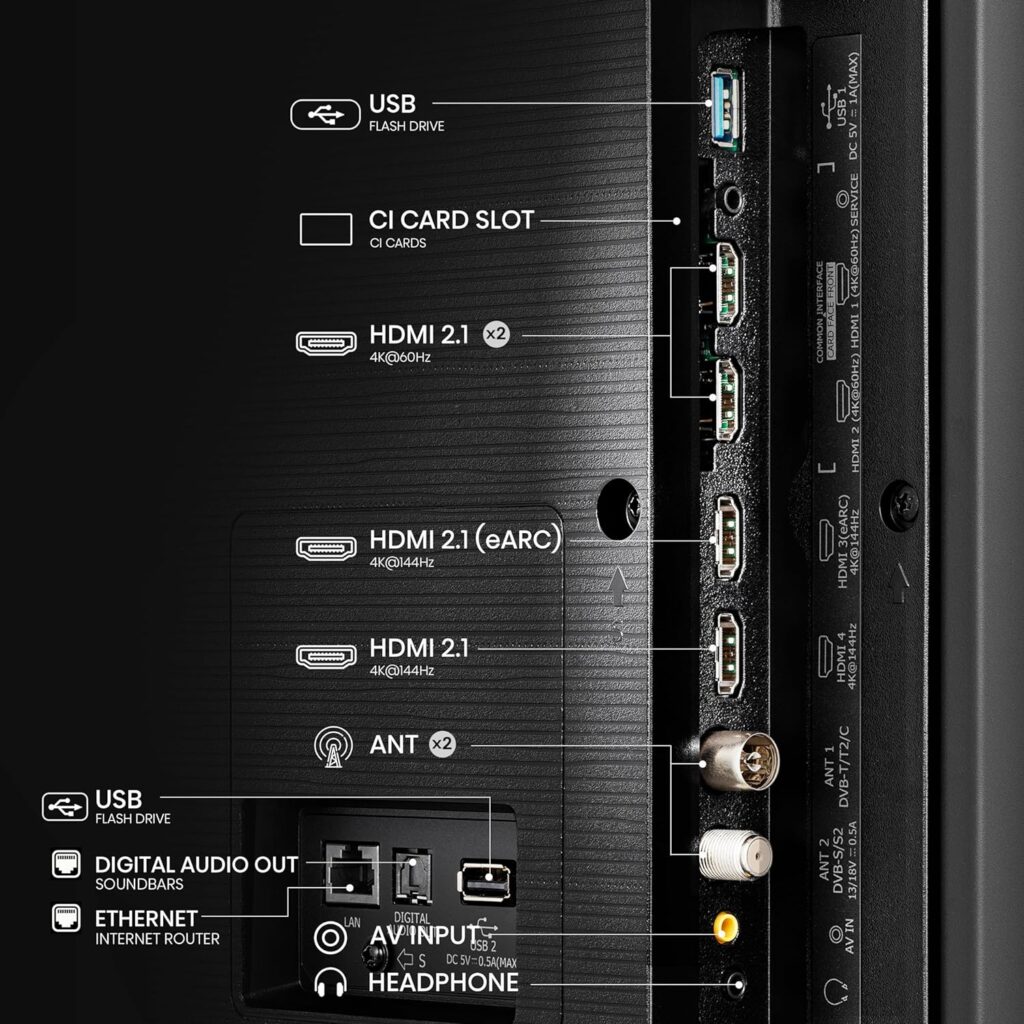 Hisense 75E7NQ Pro Test - Anschlüsse