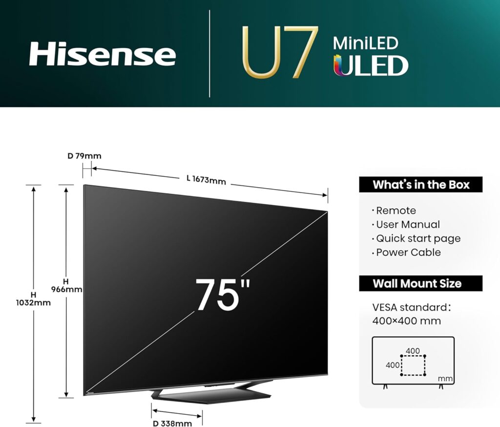 Hisense 75U7NQ Test - Maße