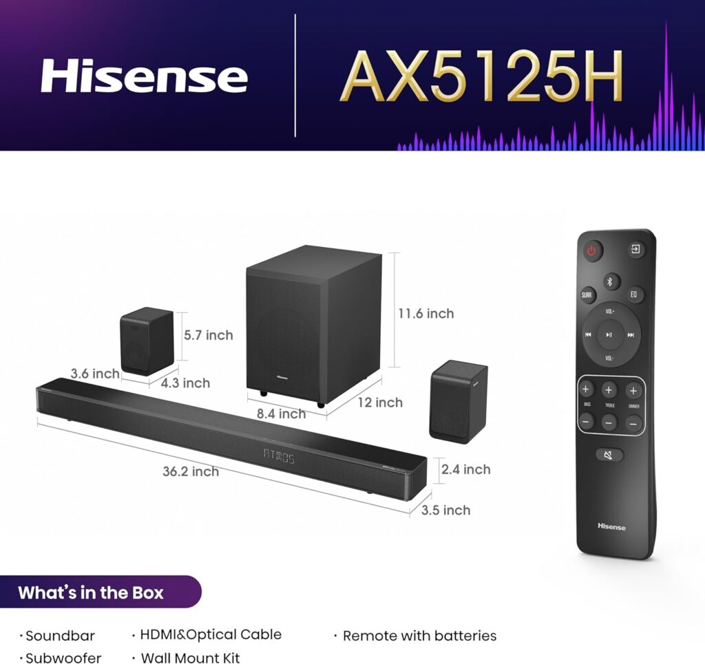 Hisense AX5125H Test - Maße