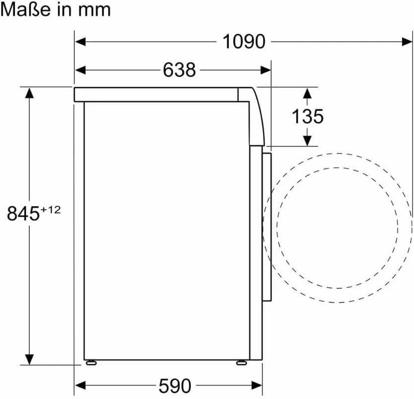 Siemens WG44B20X40 Test - Maße