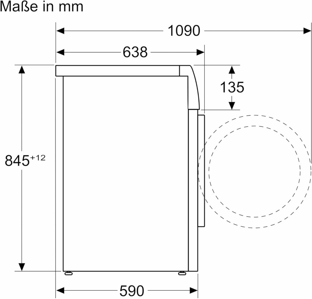 Siemens WG44B2A40 Test - Maße