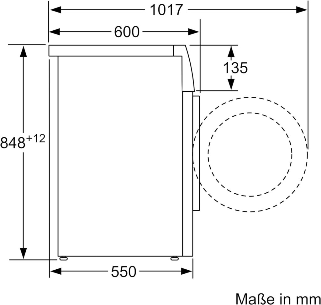 Siemens WM14N123 Test - Maße