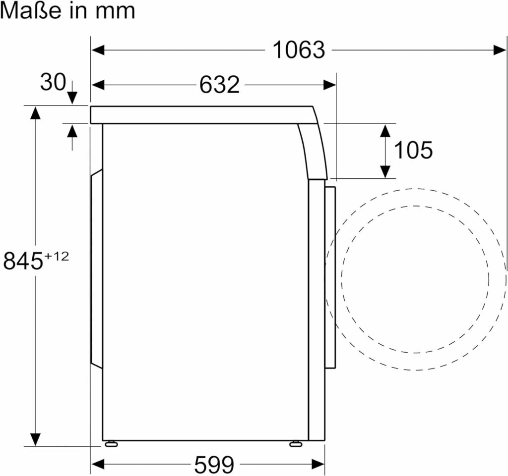 Siemens WU14UT21 Test - Maße