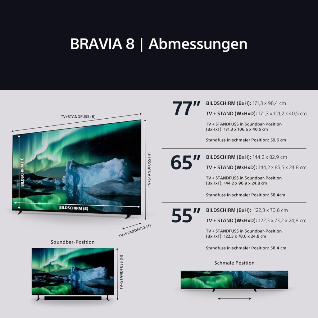 Sony K-55XR80 Test - Maße