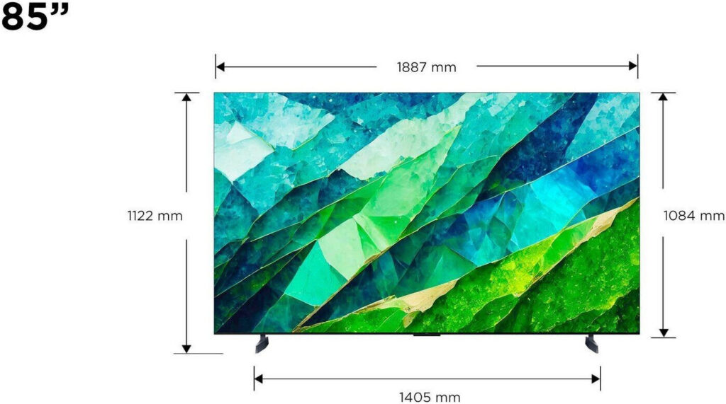 TCL 85Q10BX1 Test - Größe