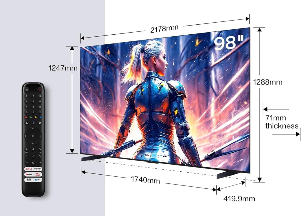 TCL 98T8B Test - Maße